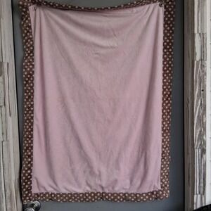 JUST BORN BABY GIRL PINK & BROWN BLANKET FLORAL TRIM BORDER